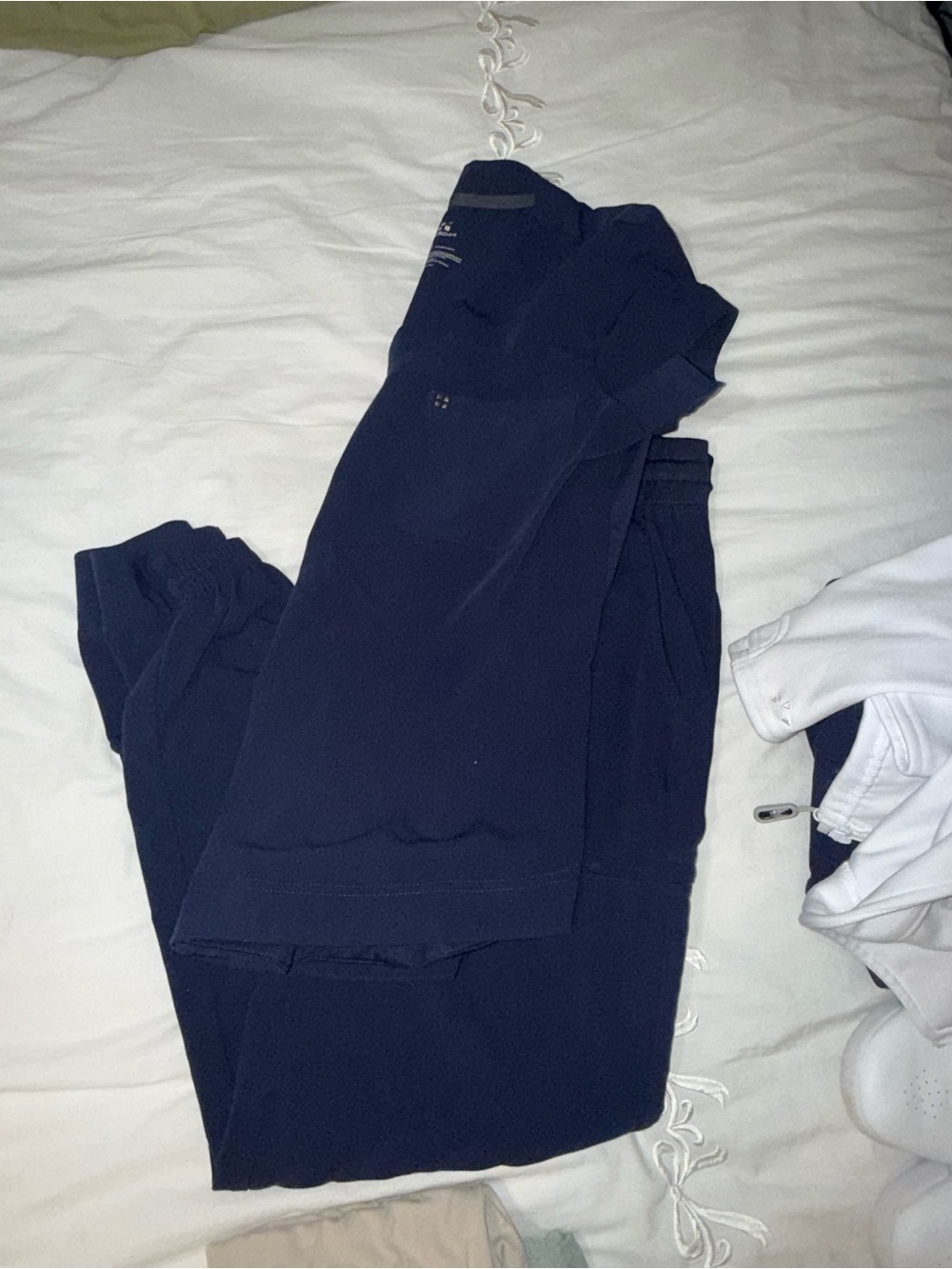 White Cross Navy Blue Scrub set size Medium